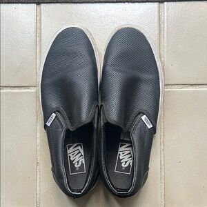 Vans Men's Black Perforated Slip-Ons